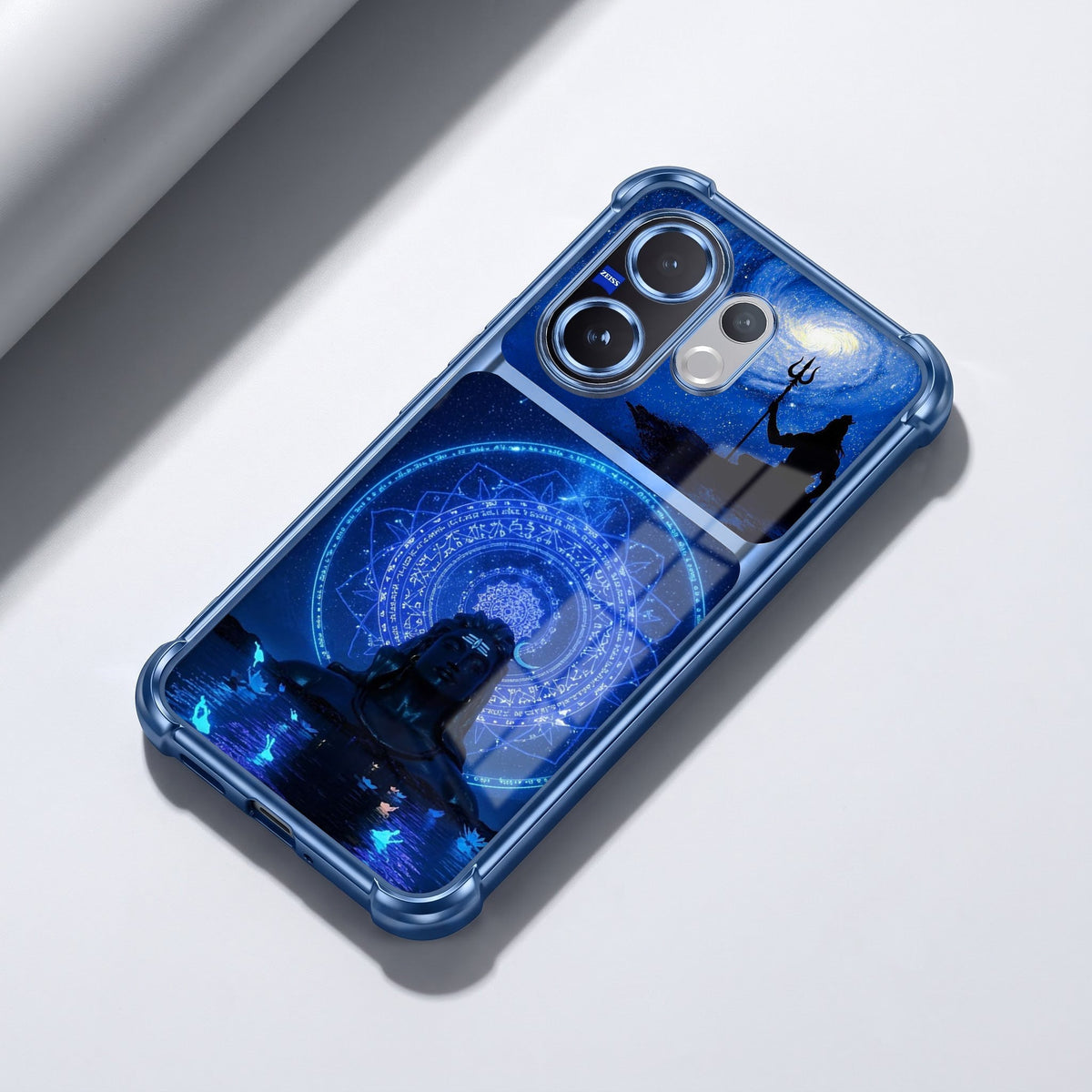 Vivo V60 5G Adiyogi Dual-Tone Transparent Blue Airbags Case