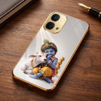 Vivo Y51 Pro 5G Bal Krishna Blessings Gold Electroplated Glass Phone Back Case