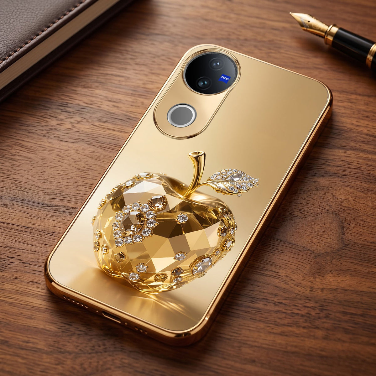 Vivo T4R 5G Golden Apple Gold Electroplated Glass Phone Back Case