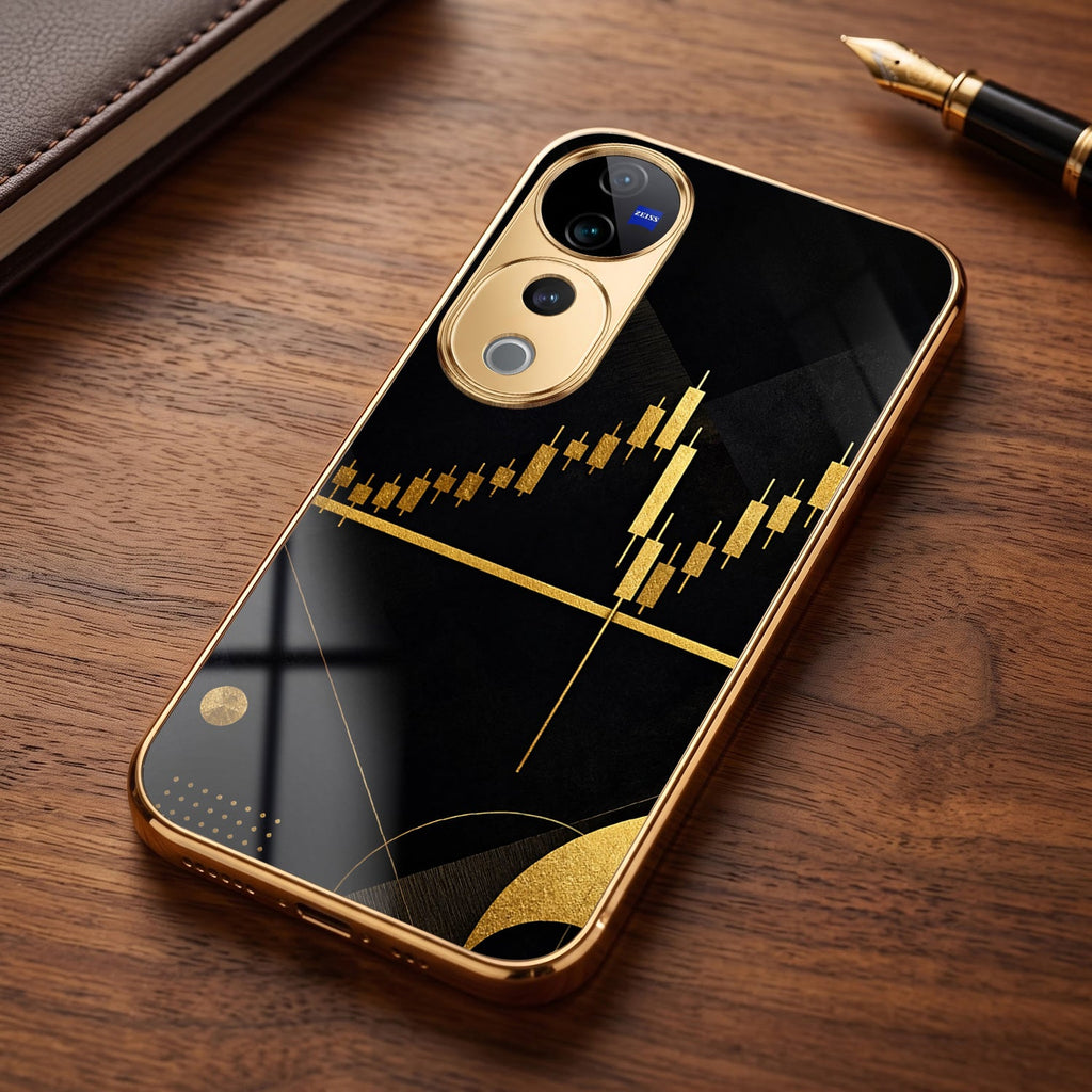 Vivo V40 Pro 5G Trading Candles Gold Electroplated Glass Case
