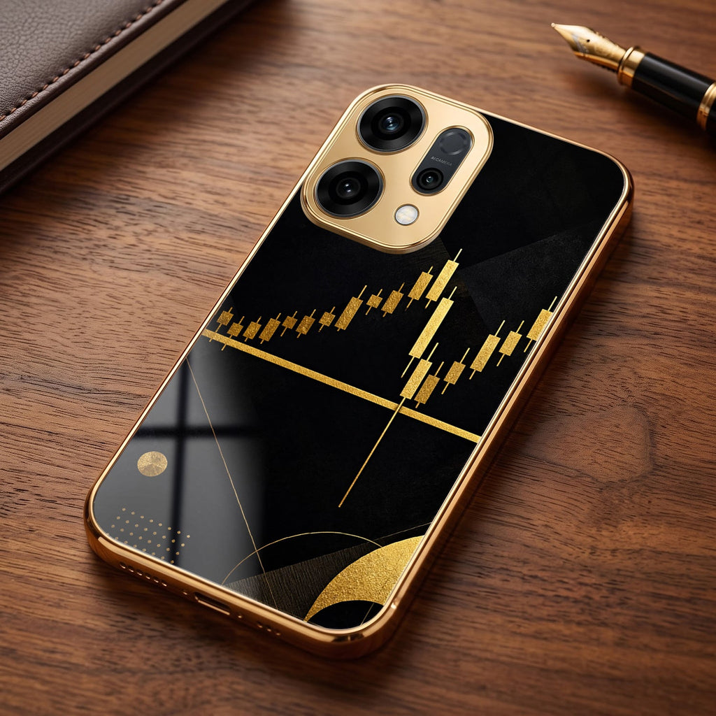 Oppo Reno 14 5G Trading Candles Gold Electroplated Glass Case
