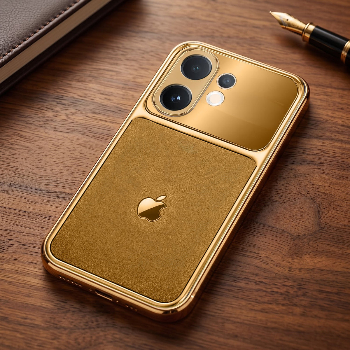 Vivo T4 Pro 5G Royal Touch Apple Gold Electroplated Glass Phone Back Case