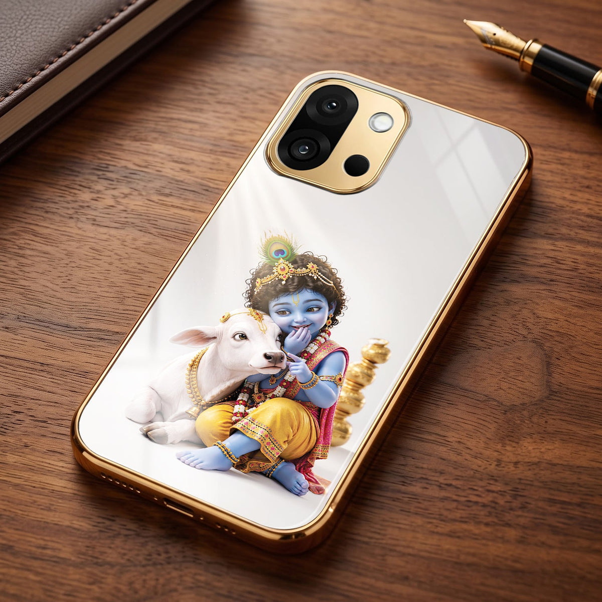 OnePlus 13s 5G Bal Krishna Blessings Gold Electroplated Glass Phone Back Case