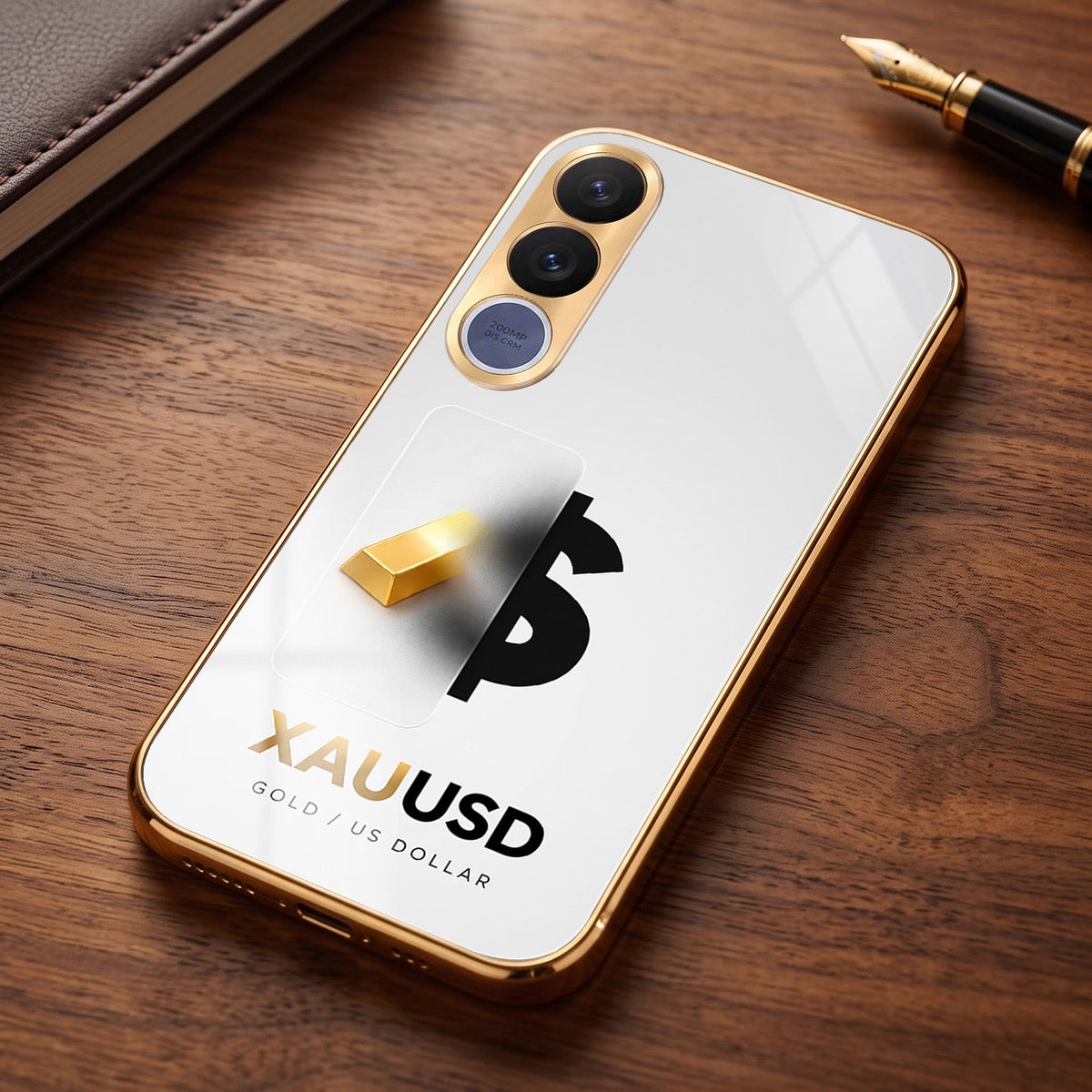 Vivo V70 FE 5G Luxury XAU/USD Gold Electroplated Glass Phone Back Case