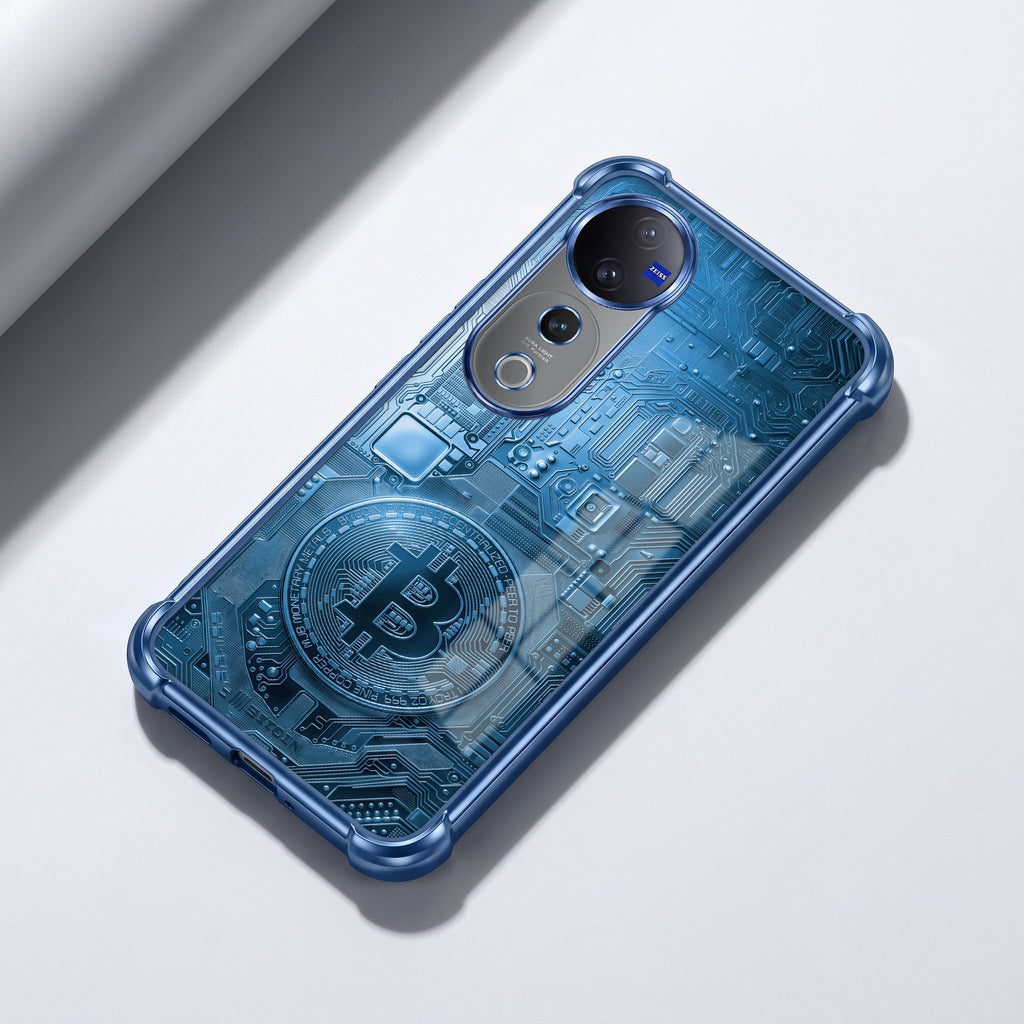 Vivo V40 Pro 5G Bitcoin Blue Airbags Printed Back Case