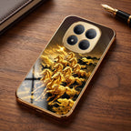 Redmi Note 15 Pro+ 5G Horses Royal Glory Gold Electroplated Glass Phone Back Case