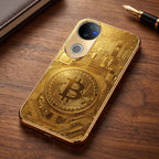 Vivo T4R 5G Bitcoin Gold Electroplated Glass Phone Back Case