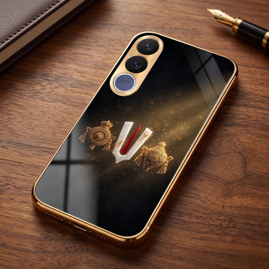 Vivo V70 FE 5G Royal Heritage Edition Gold Electroplated Glass Phone Back Case