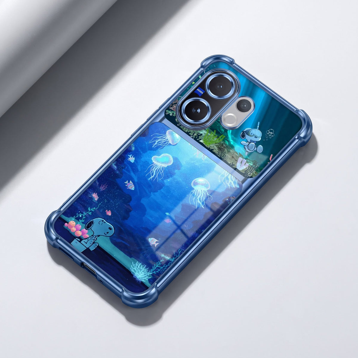 Vivo V60 5G Mystic Jellyfish Dual-Tone Transparent Blue Airbags Case