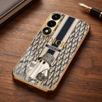 Oneplus Nord 5 5G Luxury Dior Gold Electroplated Glass Phone Back Case