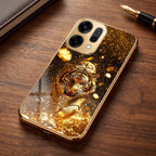 Oppo Reno 14 5G Luxury Tiger Gold Electroplated Glass Case