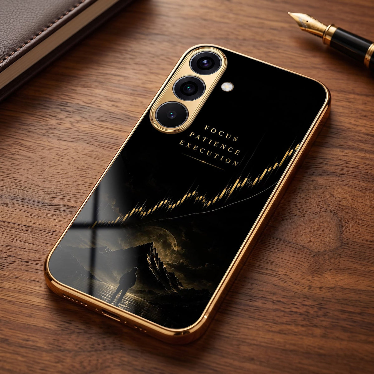 Samsung Galaxy A36 5G Focus Gold Electroplated Glass Phone Back Case