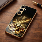 Samsung Galaxy A36 5G Luxury Wealth Trader Gold Electroplated Glass Phone Back Case