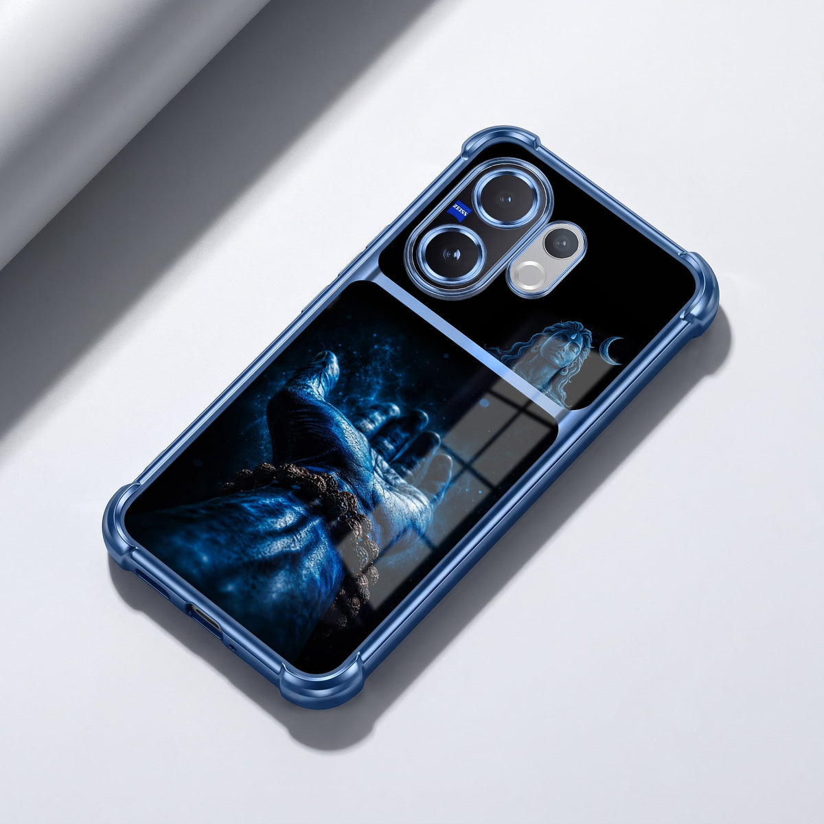 Vivo V60 5G Mahadev Divine Touch Dual-Tone Transparent Blue Airbags Case