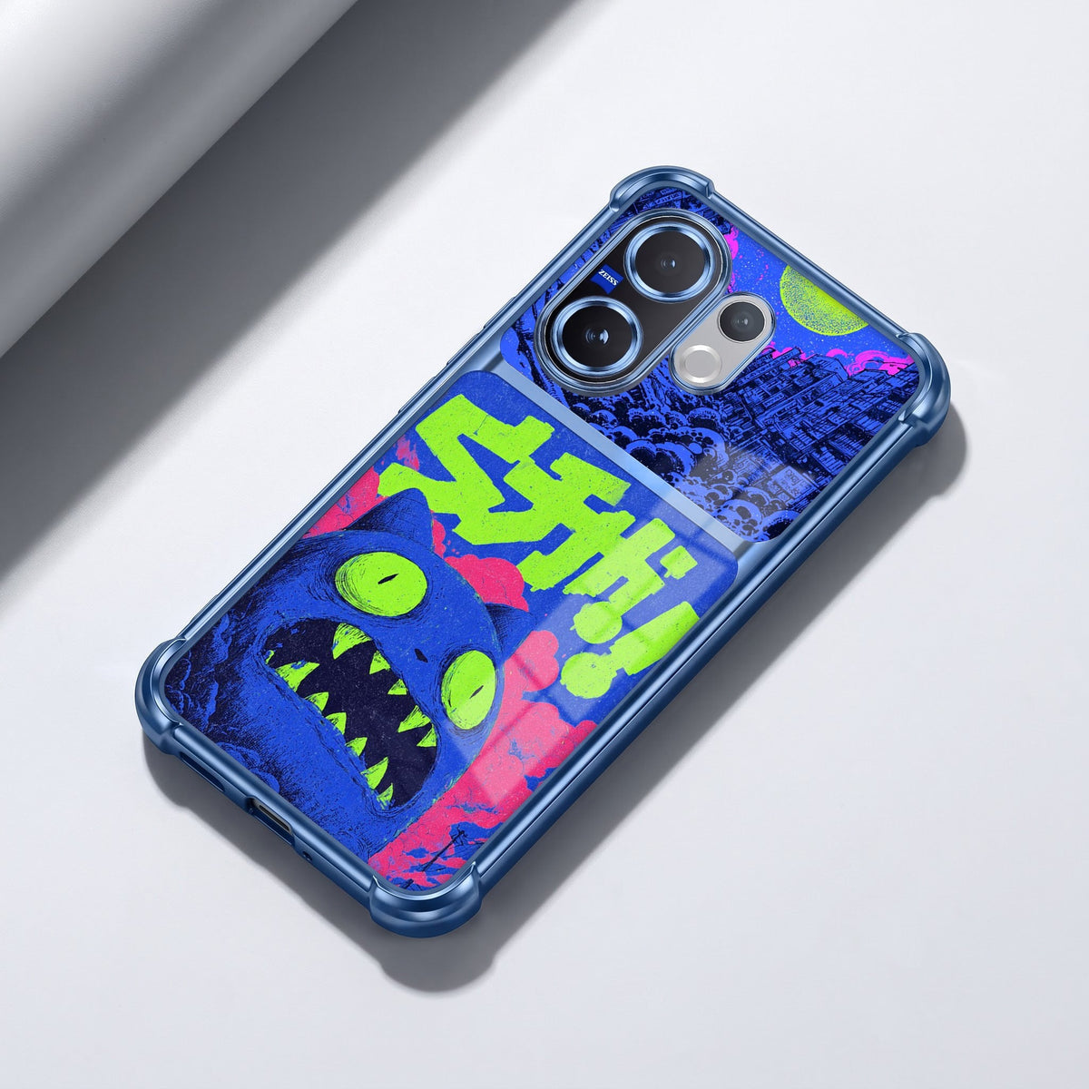 Vivo V60 5G Neon Monster Dual-Tone Transparent Blue Airbags Case