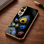 Vivo V70 FE 5G Multi-Feather Peacock Gold Electroplated Glass Phone Back Case