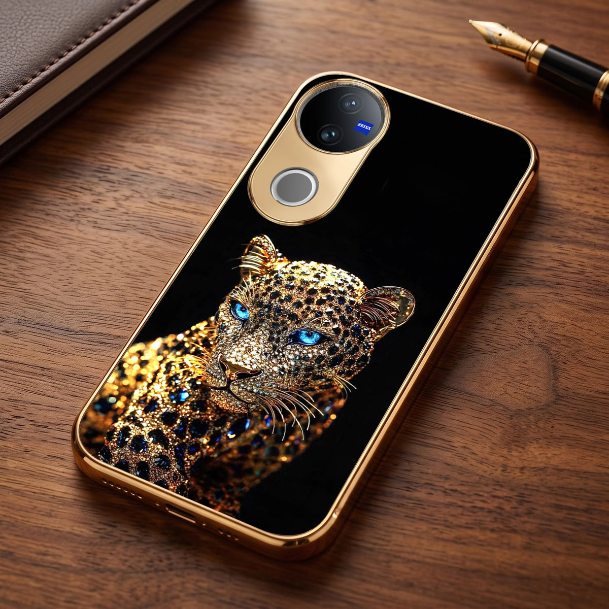 Vivo T4R 5G Panther Gold Electroplated Glass Phone Back Case