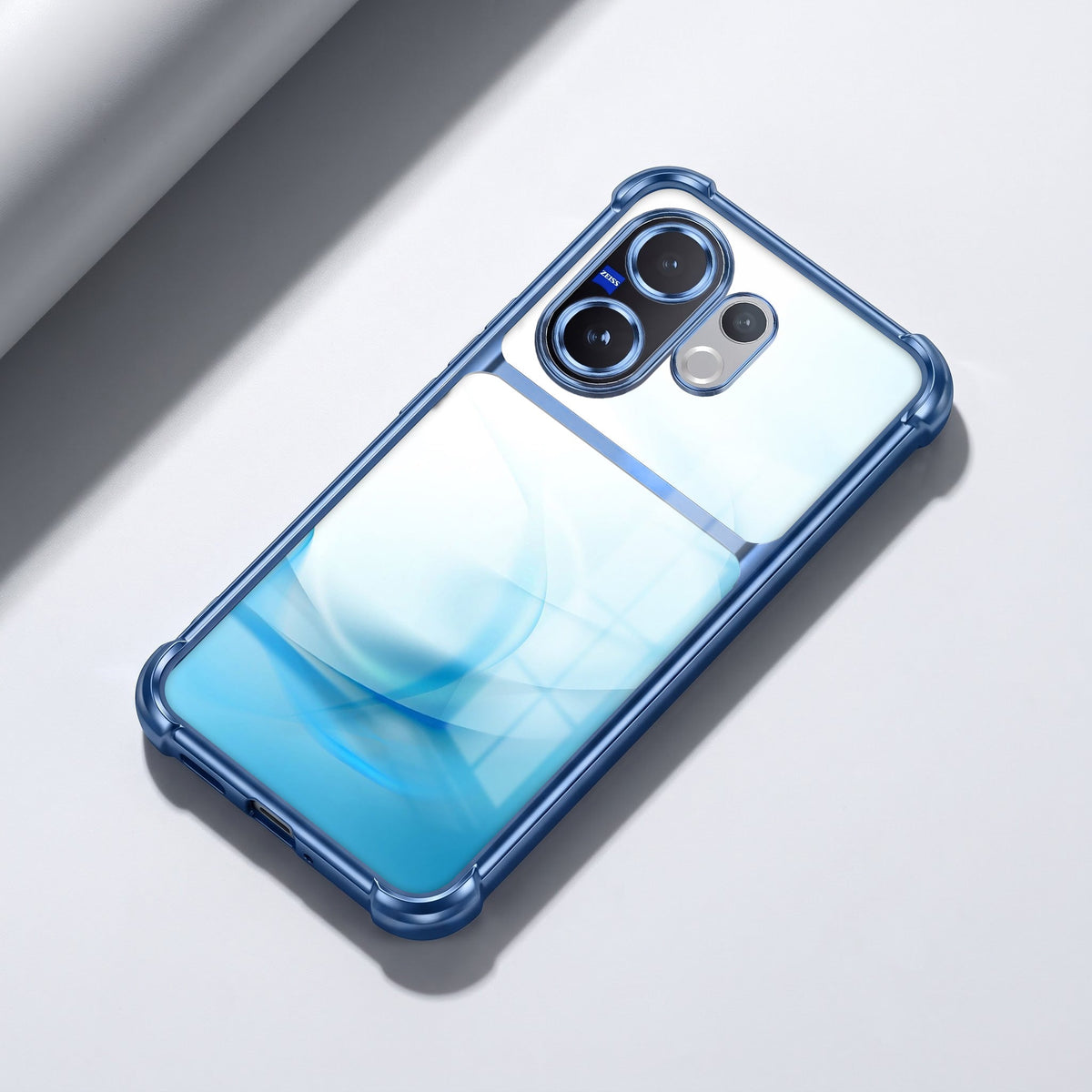 Vivo V60 5G Crystal Blue Dual-Tone Transparent Blue Airbags Case