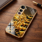 Vivo Y400 Pro 5G Horses Royal Glory Gold Electroplated Glass Phone Back Case