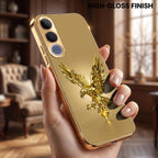 Vivo V70 FE 5G Golden Eagle Gold Electroplated Glass Phone Back Case