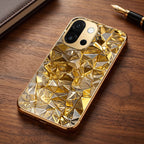 OnePlus 13s 5G Golden Diamond Shatter Gold Electroplated Glass Phone Back Case