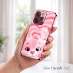 Vivo V70 5G Luxury Cute Teddy Pink Electroplated Glass Phone Back Case
