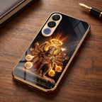 Vivo V70 FE 5G Lord Narasimha Gold Electroplated Glass Phone Back Case