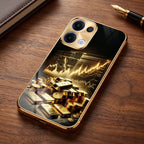 Oppo Reno 13 5G Luxury Wealth Trader Gold Electroplated Glass Case