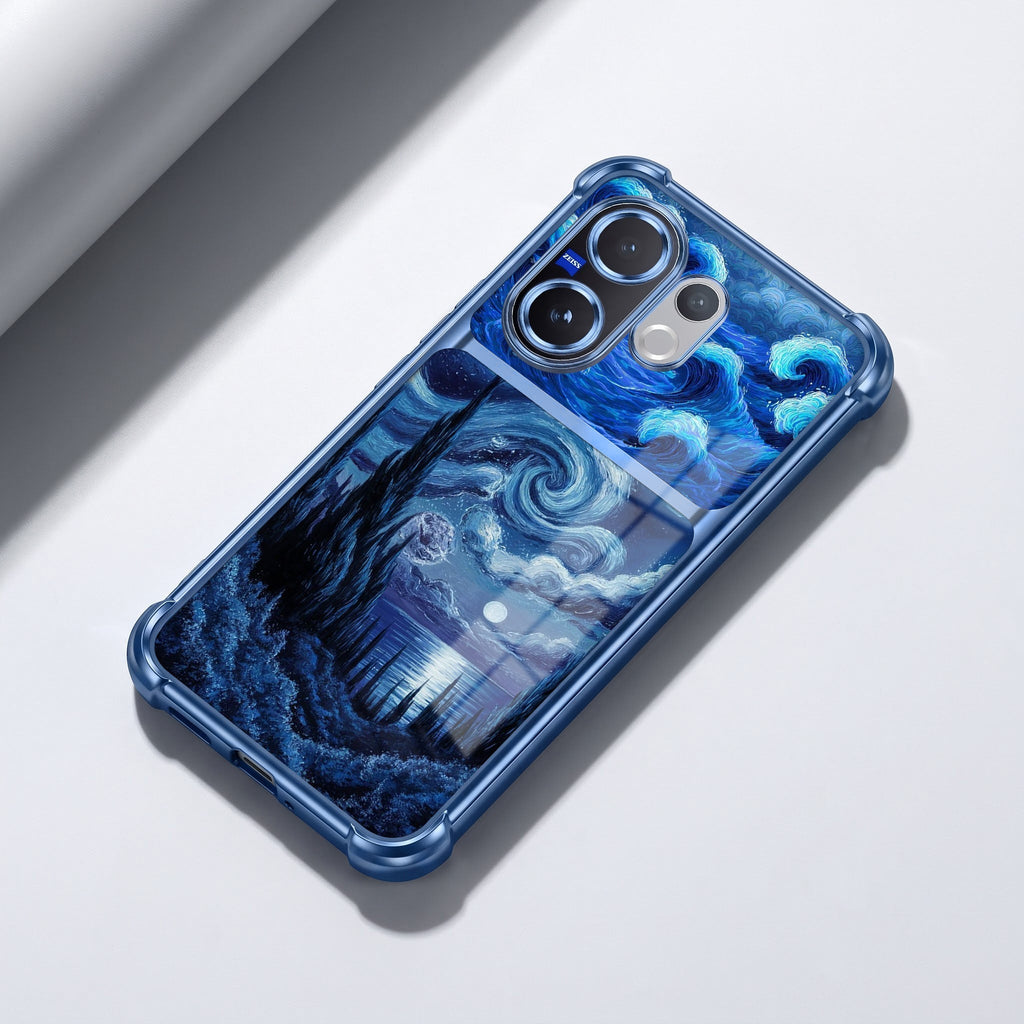 Vivo V60 5G Midnight Ocean Dual-Tone Transparent Blue Airbags Case