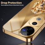 Vivo V40 Pro 5G Luxury Lion Gold Electroplated Glass Phone Back Case