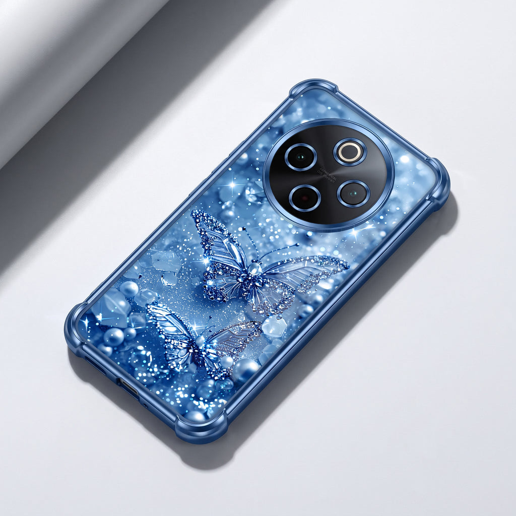 Vivo T4 5G Butterfly Blue Airbags Printed Back Case