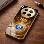 Vivo X300 Pro 5G God’s Plan Evil Eye Gold Electroplated Glass Phone Back Case