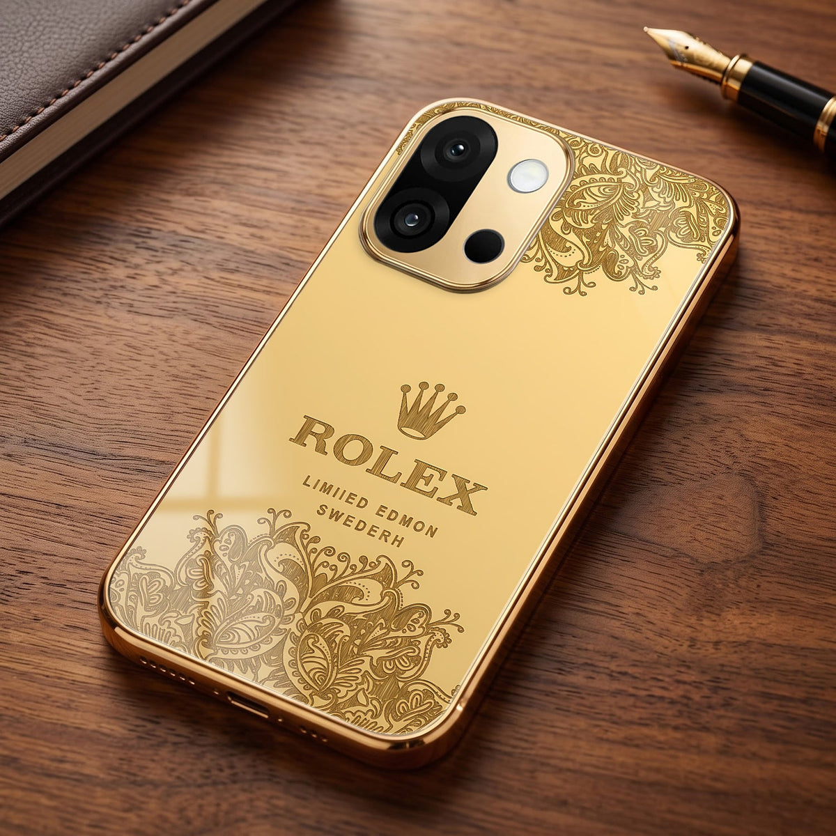 OnePlus 13s 5G Rolex Crown Gold Electroplated Glass Phone Back Case