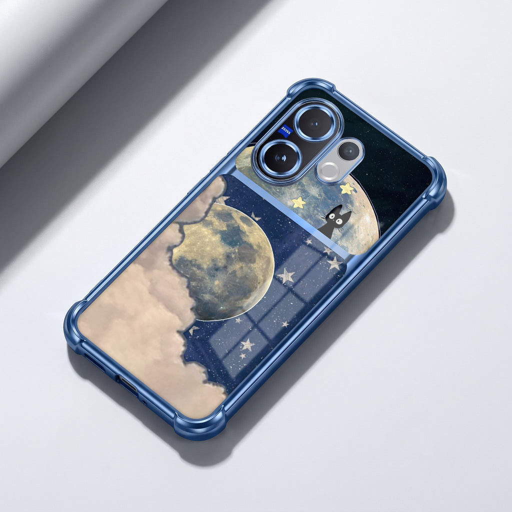 Vivo V60 5G Moonlight Galaxy Dual-Tone Transparent Blue Airbags Case
