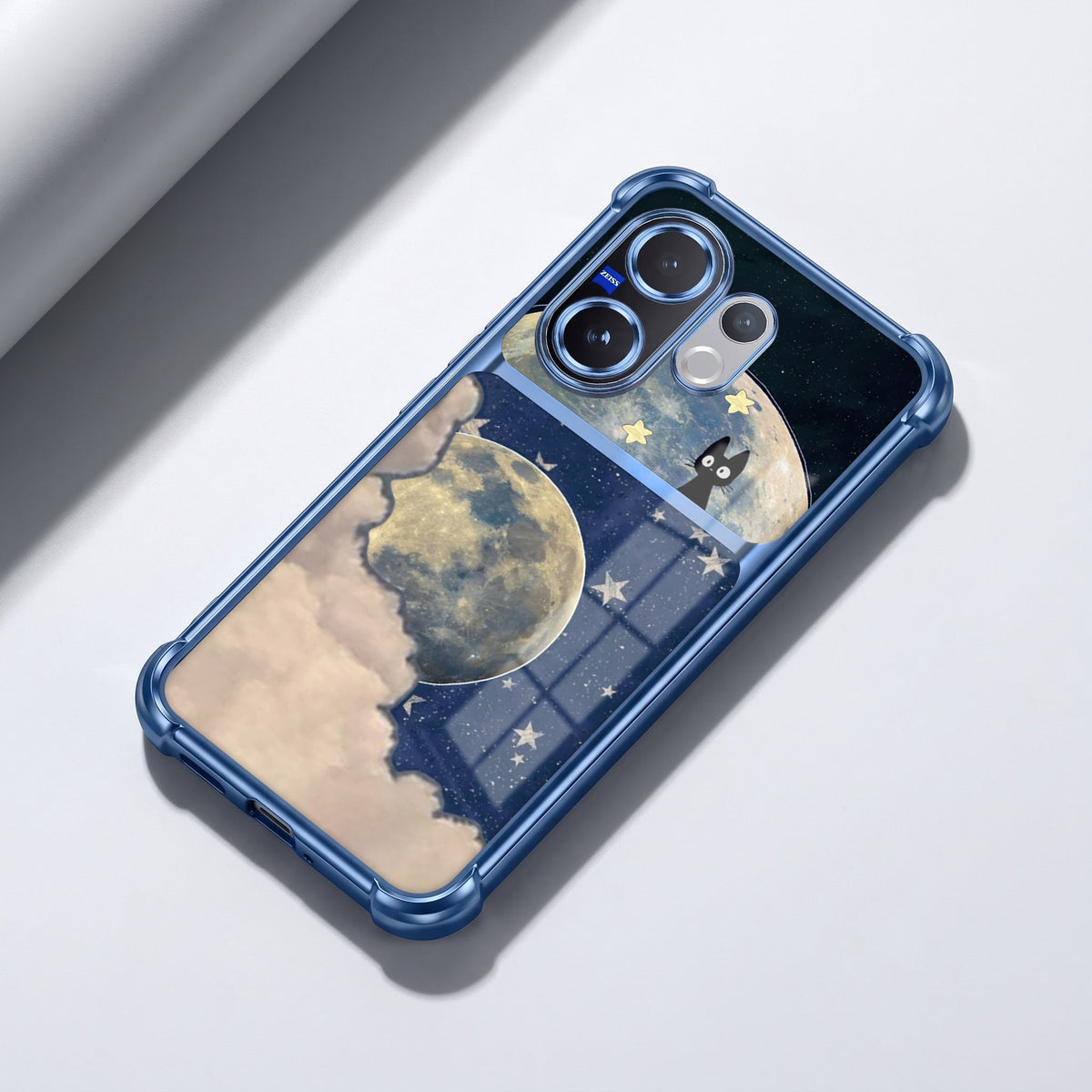 Vivo V60 5G Moonlight Galaxy Dual-Tone Transparent Blue Airbags Case