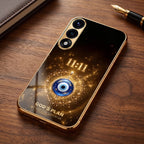 OnePlus Nord 5 5G God’s Plan Evil Eye Gold Electroplated Glass Phone Back Case