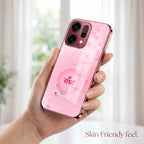 Oppo Reno 14 5G Luxury Shree Radha Pink Electroplated Glass Phone Back Case
