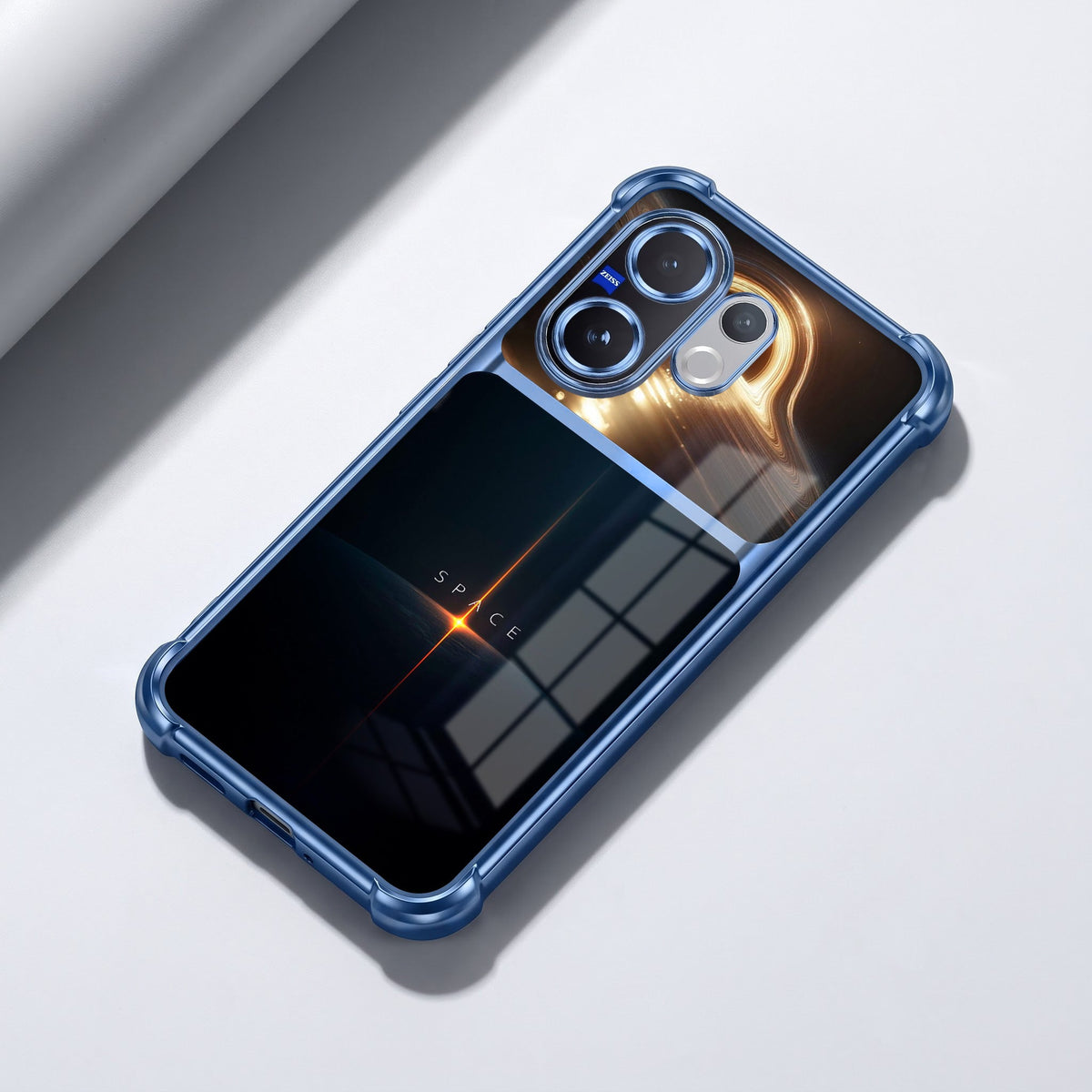 Vivo V60 5G Space Dual-Tone Transparent Blue Airbags Case