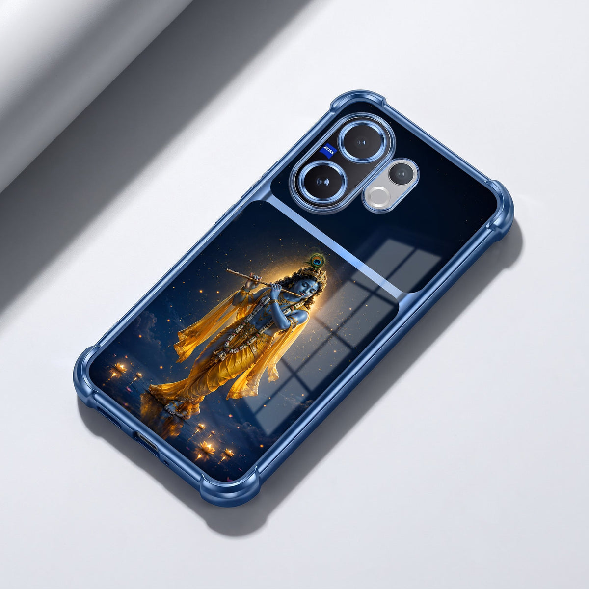 Vivo V60 5G Divine Krishna Dual-Tone Transparent Blue Airbags Case