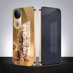 Vivo T4R 5G Luxury Lion Gold Electroplated Glass Phone Back Case
