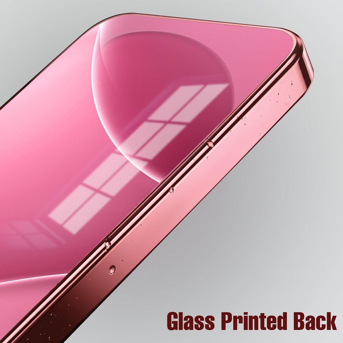 Redmi Note 15 Pro+ 5G Luxury Glossy Wave Pink Electroplated Glass Phone Back Case