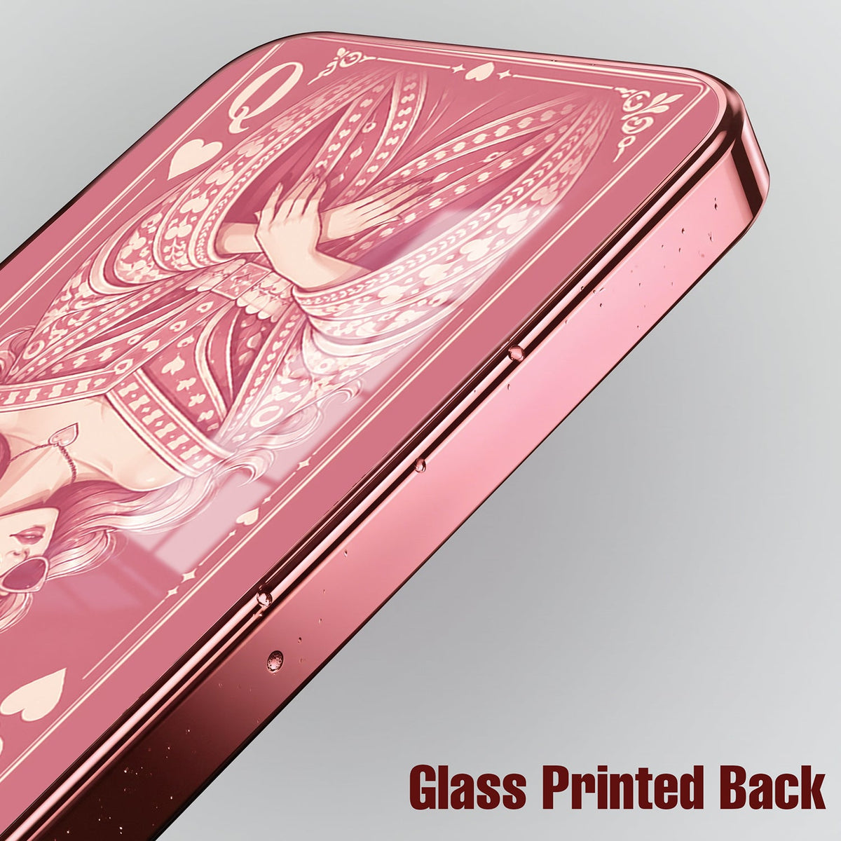 Vivo T5x 5G Luxury Royal Queen Pink Electroplated Glass Phone Back Case