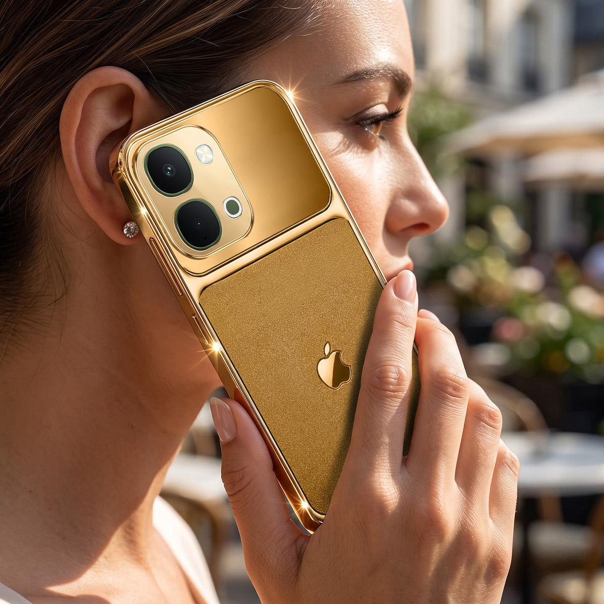 Vivo Y51 Pro 5G Royal Touch Apple Gold Electroplated Glass Phone Back Case