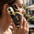 Vivo T5x 5G Royal Emblem Gold Electroplated Glass Phone Back Case