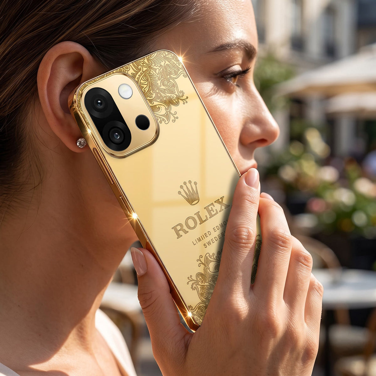 OnePlus 13s 5G Rolex Crown Gold Electroplated Glass Phone Back Case