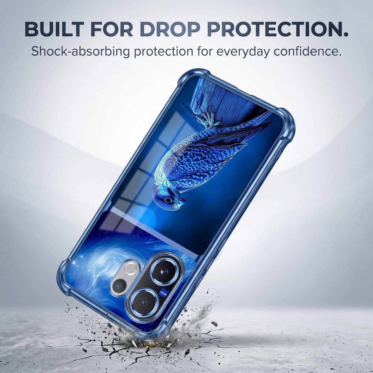 Vivo V60 5G Royal Falcon Dual-Tone Transparent Blue Airbags Case