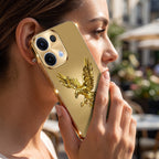 Oppo Reno 13 5G Golden Eagle Gold Electroplated Glass Phone Back Case