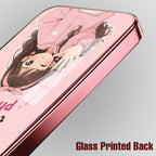 Vivo V70 5G Luxury Anime Girl Pink Electroplated Glass Phone Back Case