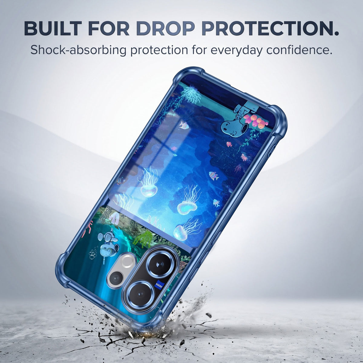 Vivo V60 5G Mystic Jellyfish Dual-Tone Transparent Blue Airbags Case