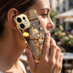 Oppo Reno 16 5G Luxury Tiger Gold Electroplated Glass Phone Back Case